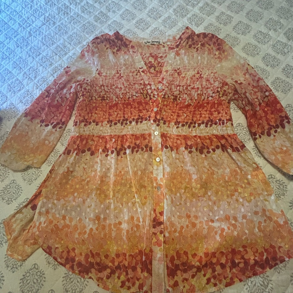 Women's Multicolor Button-Up Blouse